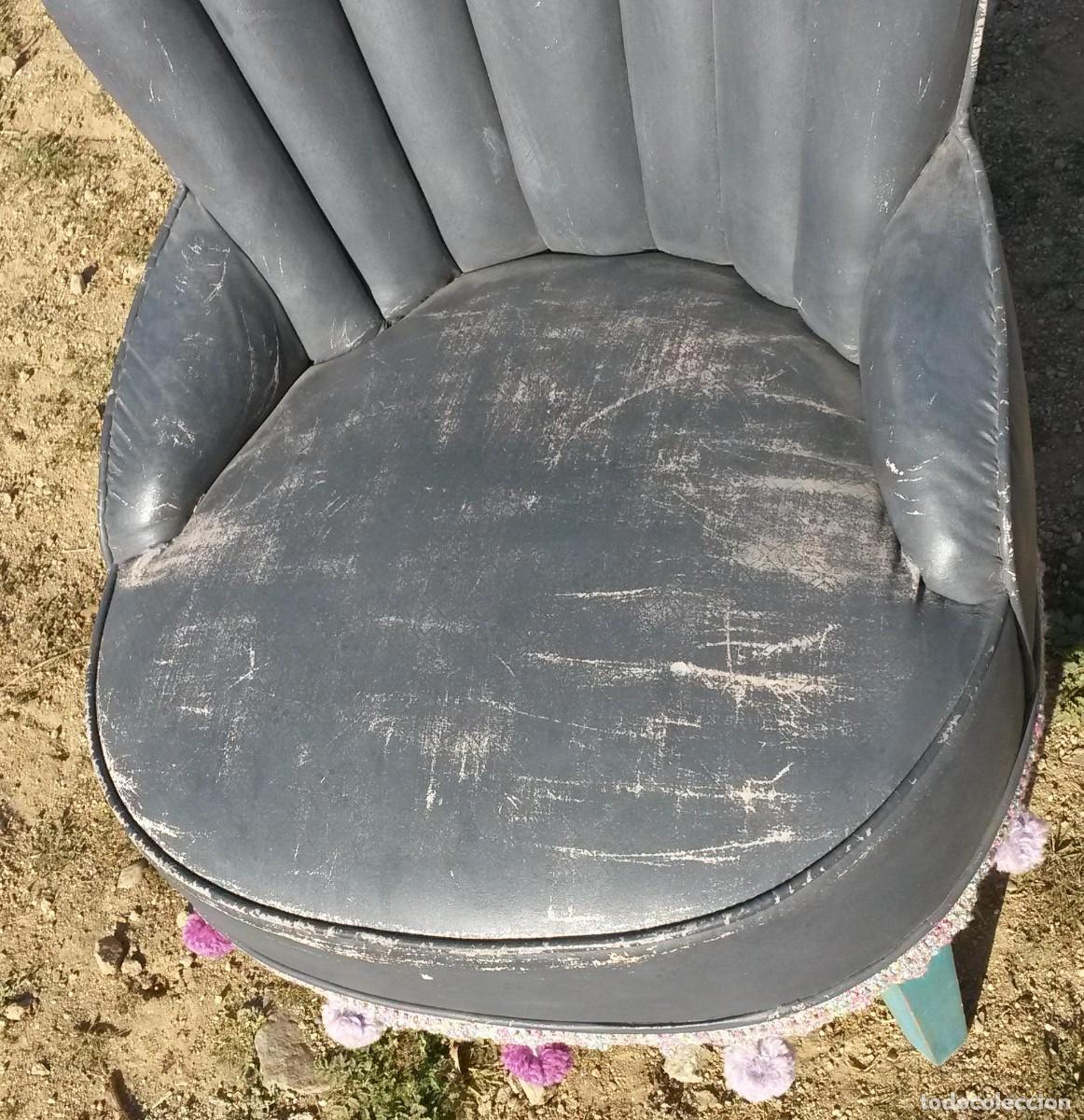 Antig&uuml;edades: BUTACA GRIS VINTAGE A RESTAURAR - Foto 6