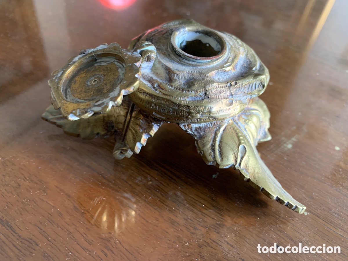 Antig&uuml;edades: Tintero en bronce - Foto 2