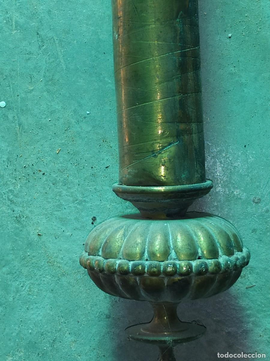 Antig&uuml;edades: BARRA DE CORTINAS DE BRONCE CON SUS TERMINALES EXTREMOS - Foto 7