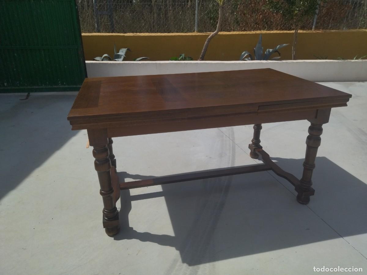 Antig&uuml;edades: Bonita mesa rectangular extensible de madera de roble. - Foto 3