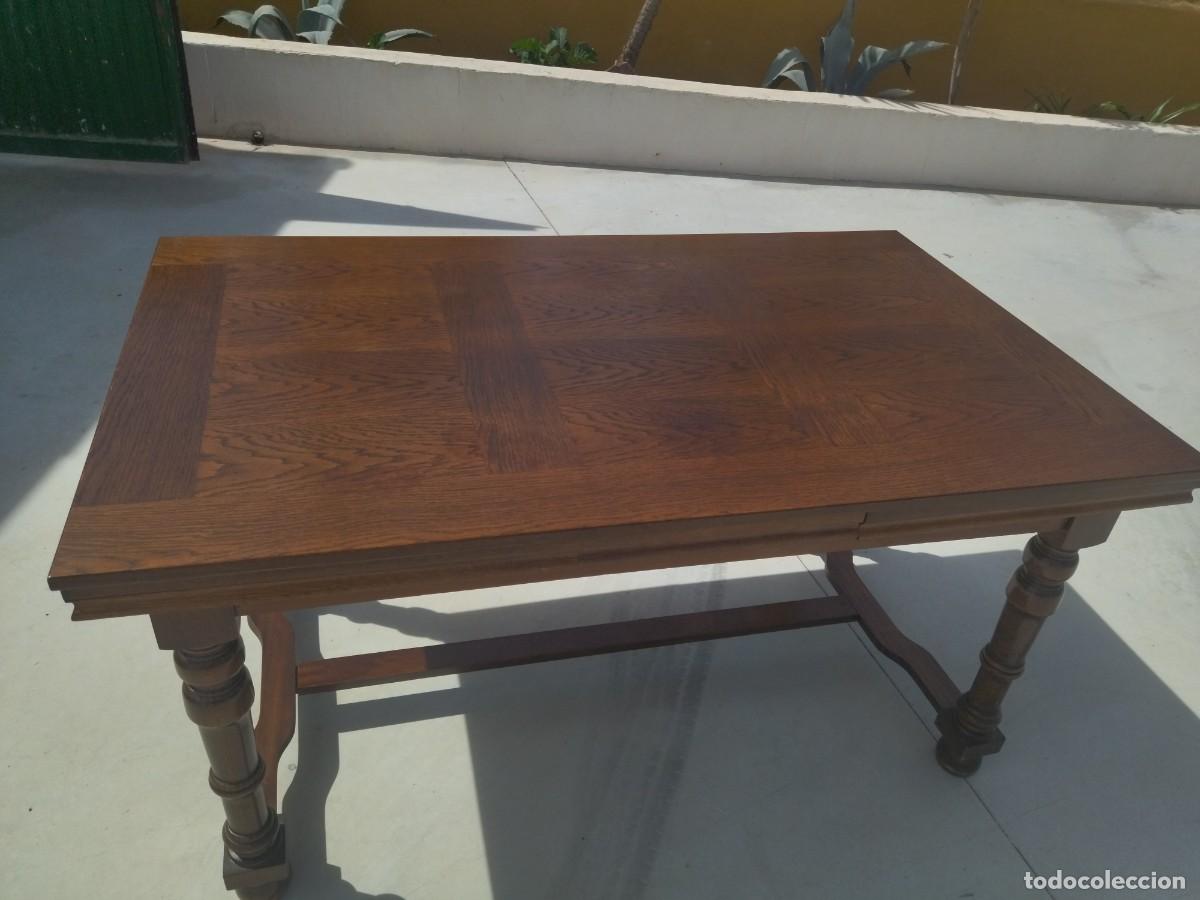 Antig&uuml;edades: Bonita mesa rectangular extensible de madera de roble. - Foto 4