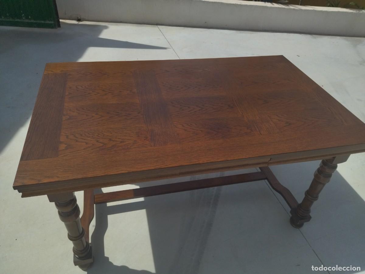 Antig&uuml;edades: Bonita mesa rectangular extensible de madera de roble. - Foto 5
