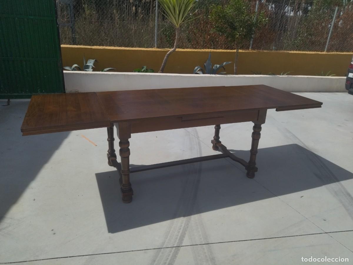 Antig&uuml;edades: Bonita mesa rectangular extensible de madera de roble. - Foto 8