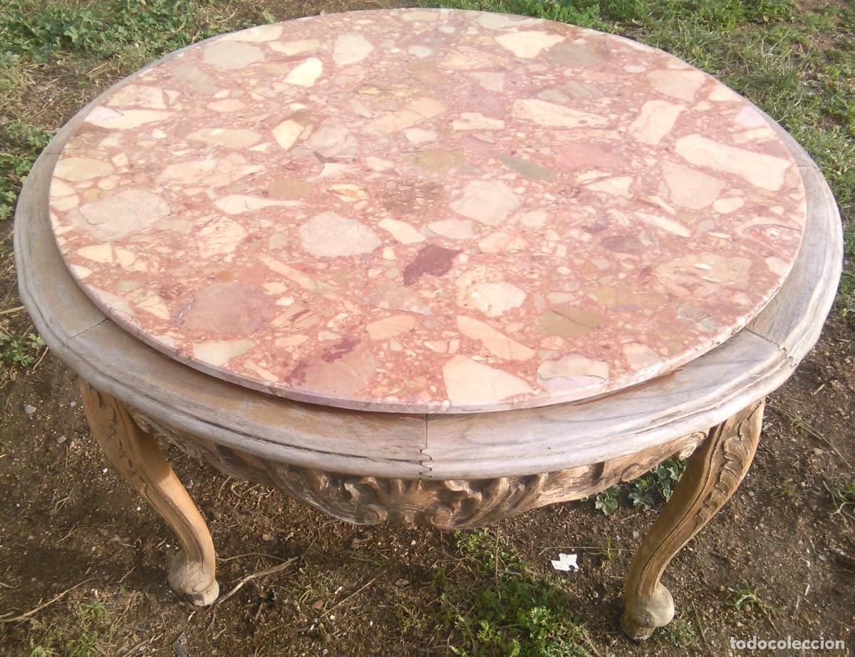 Antig&uuml;edades: MESA DE MARMOL Y MADERA - Foto 1
