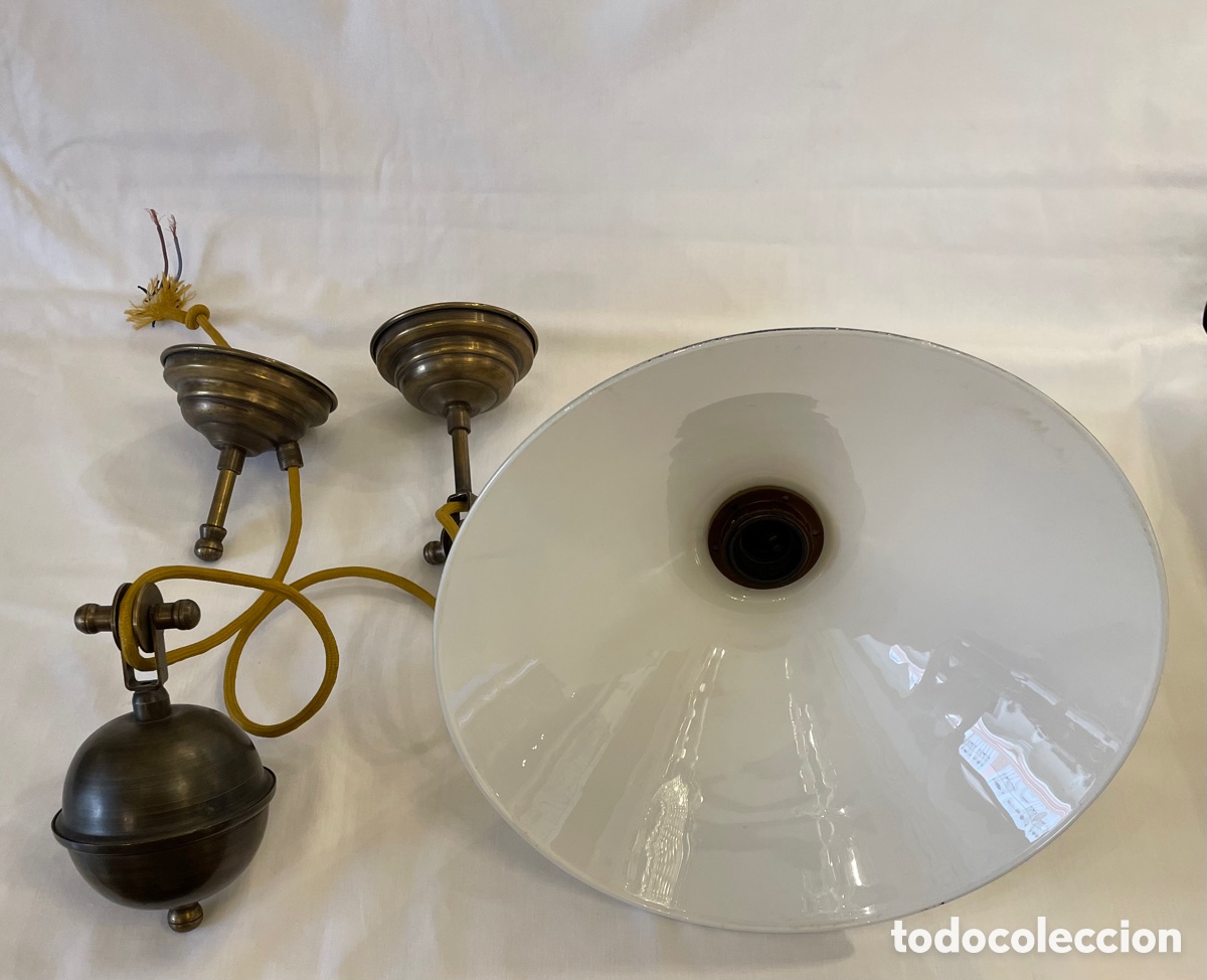 Antig&uuml;edades: L&aacute;mpara bronce siglo XX regulable - Foto 5