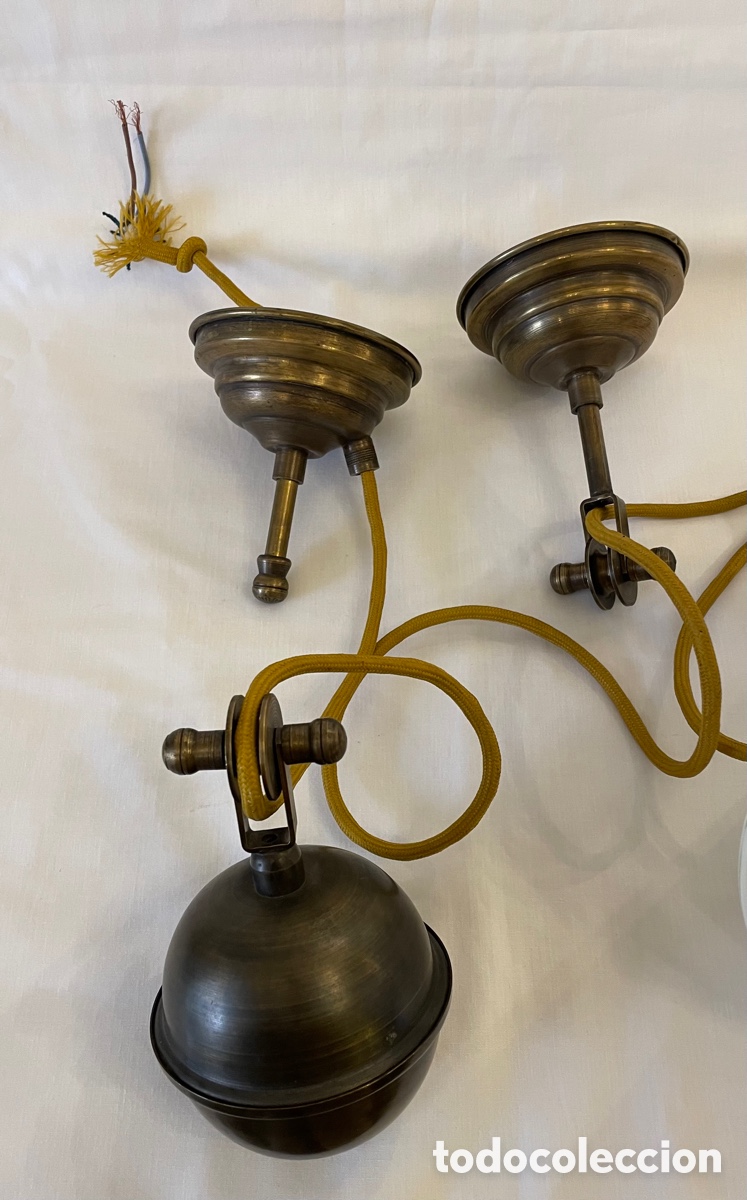 Antig&uuml;edades: L&aacute;mpara bronce siglo XX regulable - Foto 6
