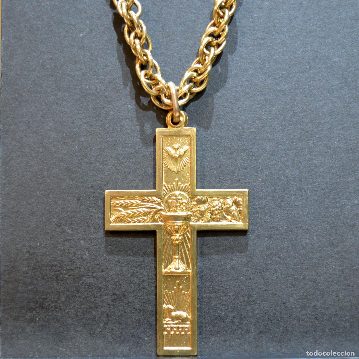 Antig&uuml;edades: ANTIGUO CORD&Oacute;N DE COMUNI&Oacute;N EN BRONCE CRUZ JESUITA - Foto 3