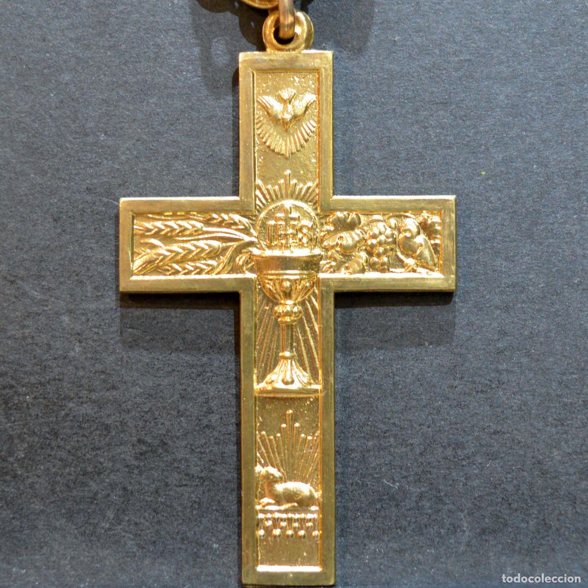Antig&uuml;edades: ANTIGUO CORD&Oacute;N DE COMUNI&Oacute;N EN BRONCE CRUZ JESUITA - Foto 4