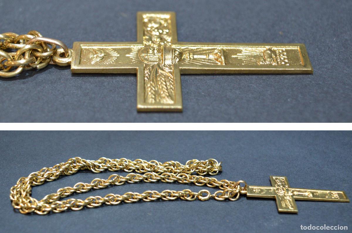 Antig&uuml;edades: ANTIGUO CORD&Oacute;N DE COMUNI&Oacute;N EN BRONCE CRUZ JESUITA - Foto 8