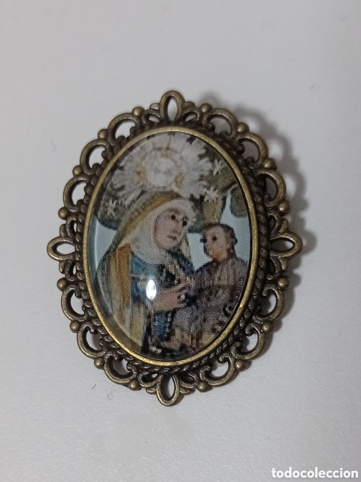 Antig&uuml;edades: ⚜️ ANTIGUO BROCHE VIRGEN CON EL NI&Ntilde;O - Foto 2