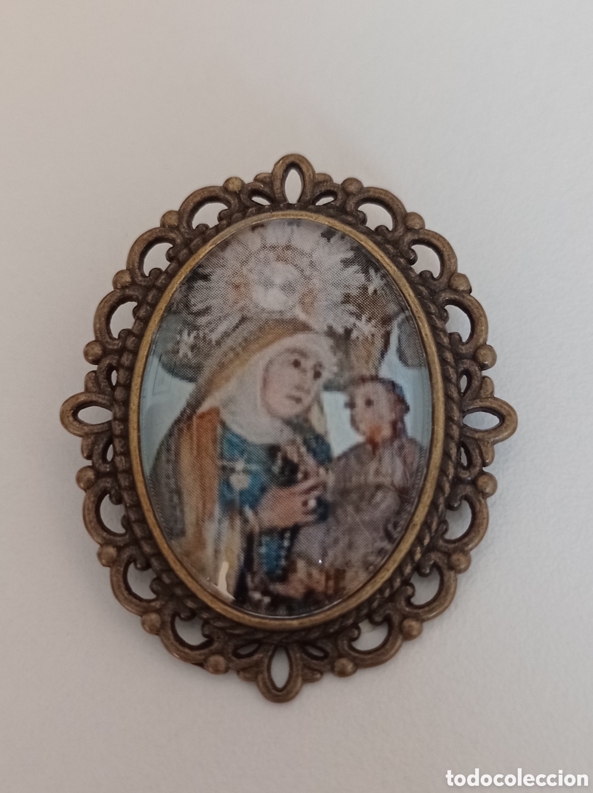 Antig&uuml;edades: ⚜️ ANTIGUO BROCHE VIRGEN CON EL NI&Ntilde;O - Foto 1