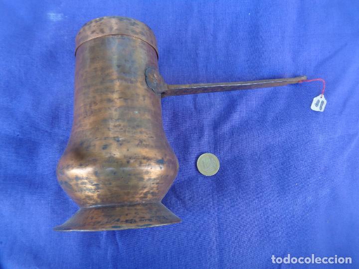 Antig&uuml;edades: ANTIGUA CHOCOLATERA DE COBRE Y FORJA - Foto 7