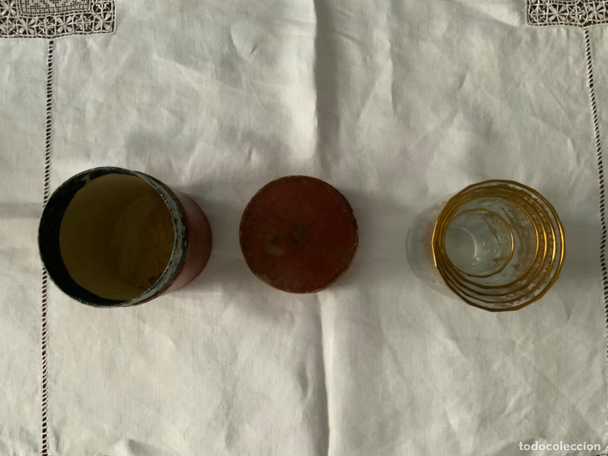 Antig&uuml;edades: Vasos de cristal con dorado - Foto 2