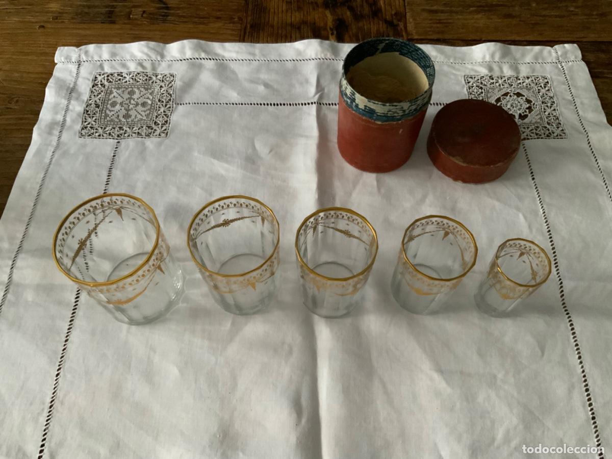 Antig&uuml;edades: Vasos de cristal con dorado - Foto 4
