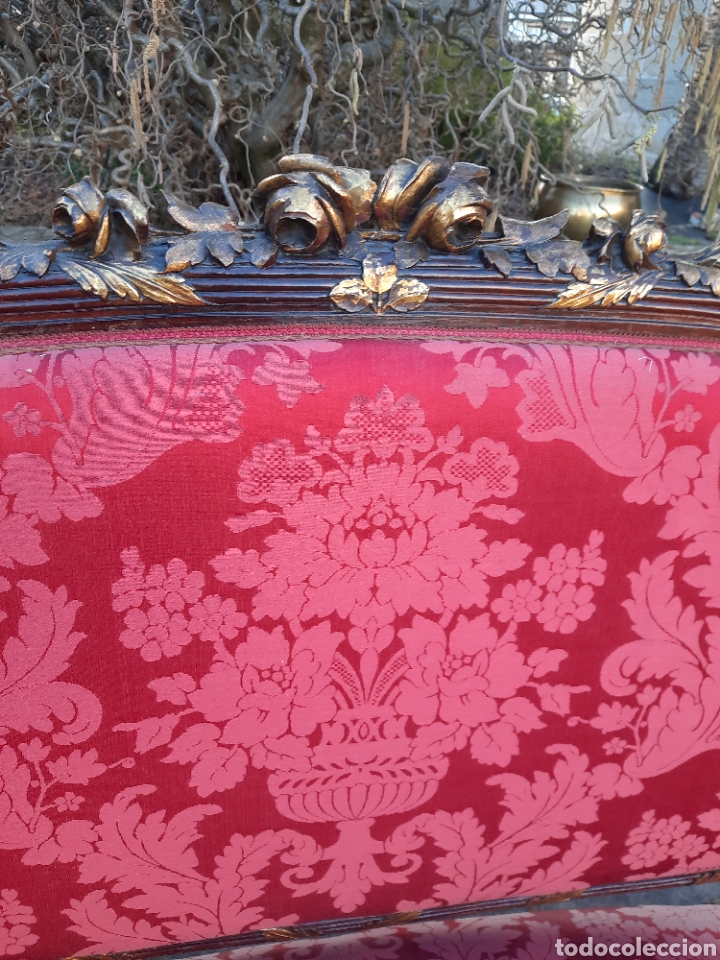 Antig&uuml;edades: Peque&ntilde;o banco tapizado - Foto 5