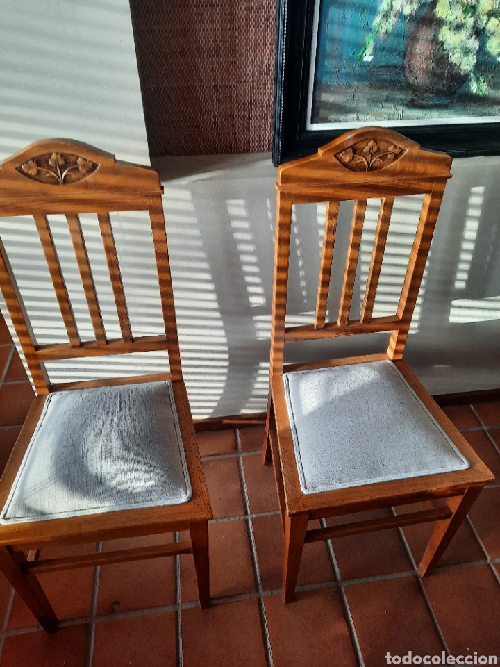 Antig&uuml;edades: Conjunto de seis sillas en madera de roble - Foto 3
