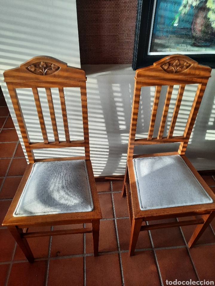Antig&uuml;edades: Conjunto de seis sillas en madera de roble - Foto 1