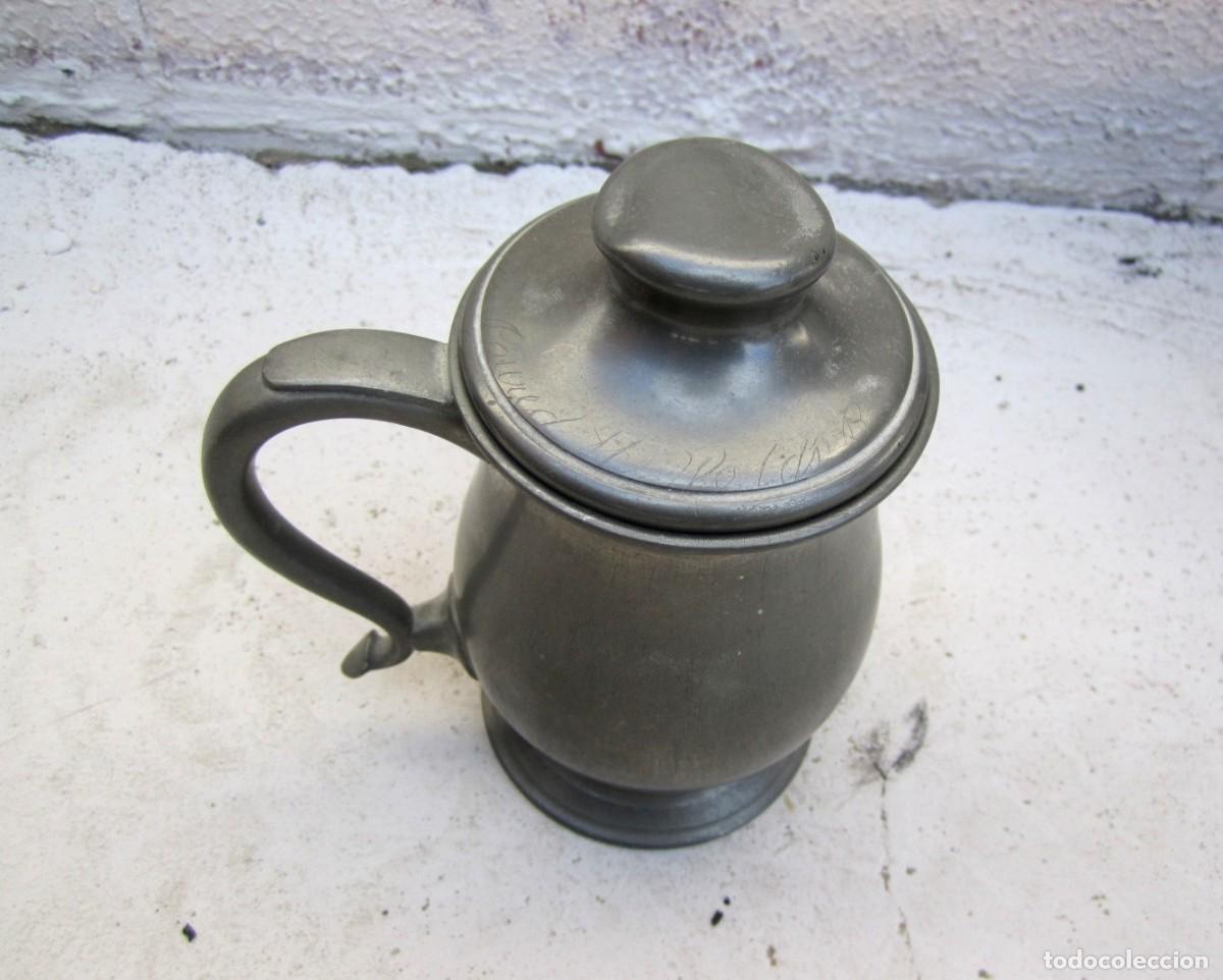 Antig&uuml;edades: Jarrita con tapa, inglesa de pewter - Foto 2