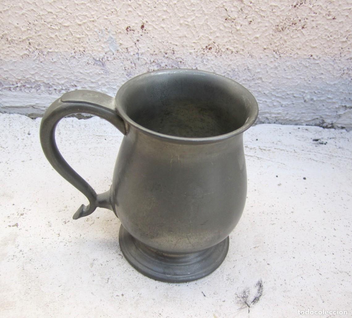 Antig&uuml;edades: Jarrita con asa de pewter, inglaterra, marcas en la base - Foto 1