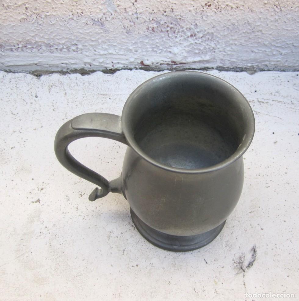 Antig&uuml;edades: Jarrita con asa de pewter, inglaterra, marcas en la base - Foto 2