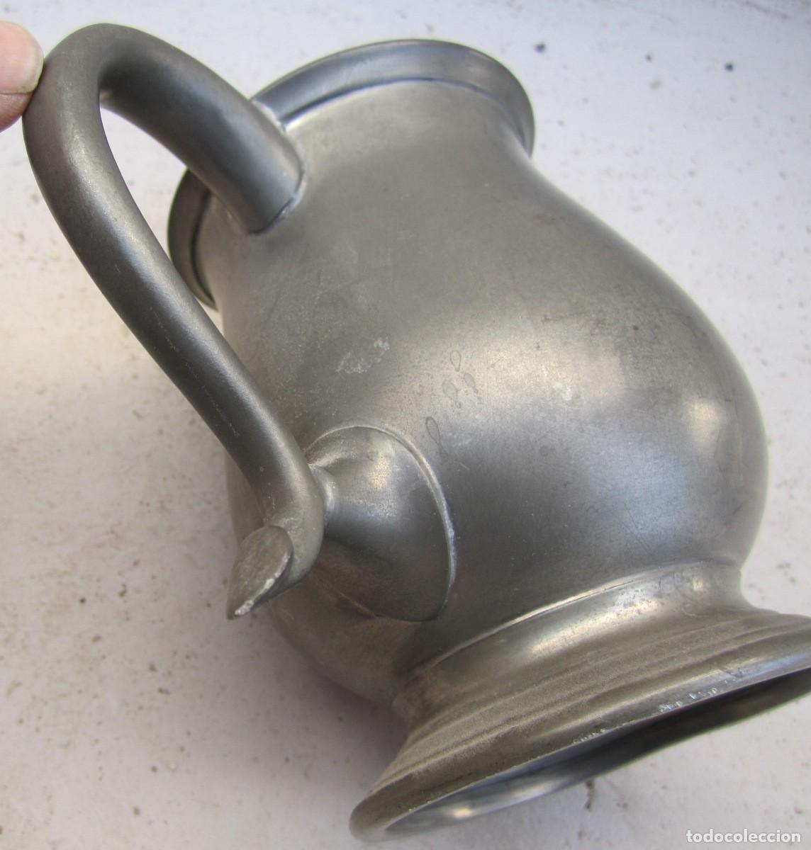 Antig&uuml;edades: Jarrita con asa de pewter, inglaterra, marcas en la base - Foto 3