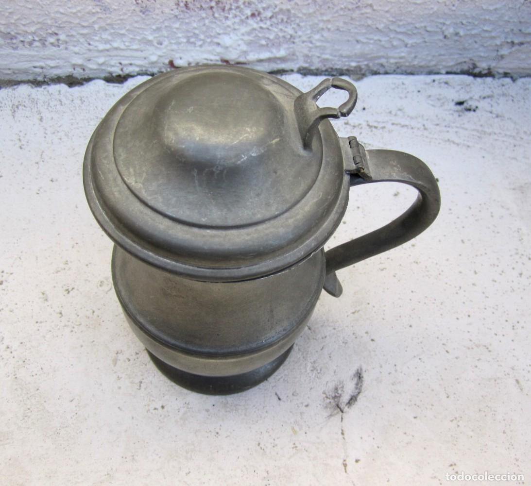 Antig&uuml;edades: Jarrita con tapa de pewter, inglaterra - Foto 2