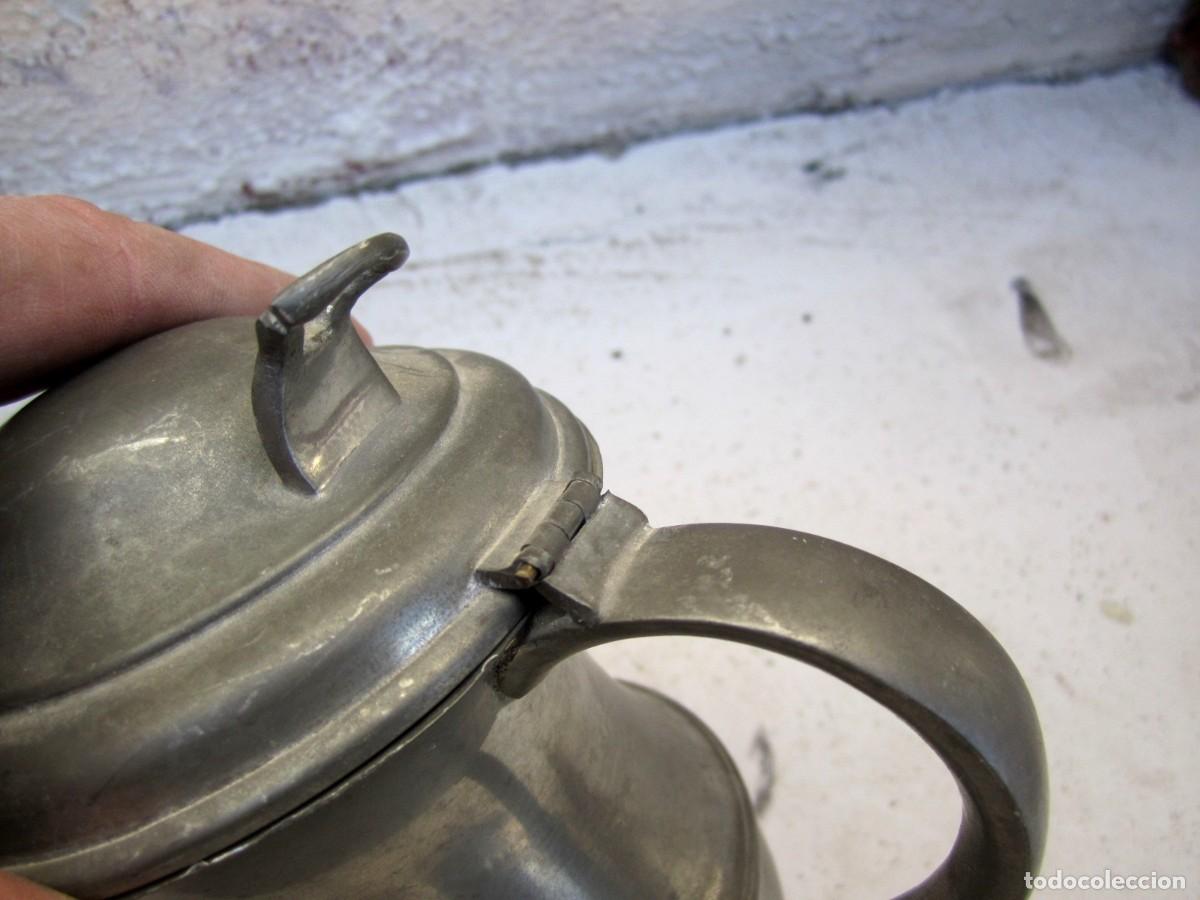 Antig&uuml;edades: Jarrita con tapa de pewter, inglaterra - Foto 4