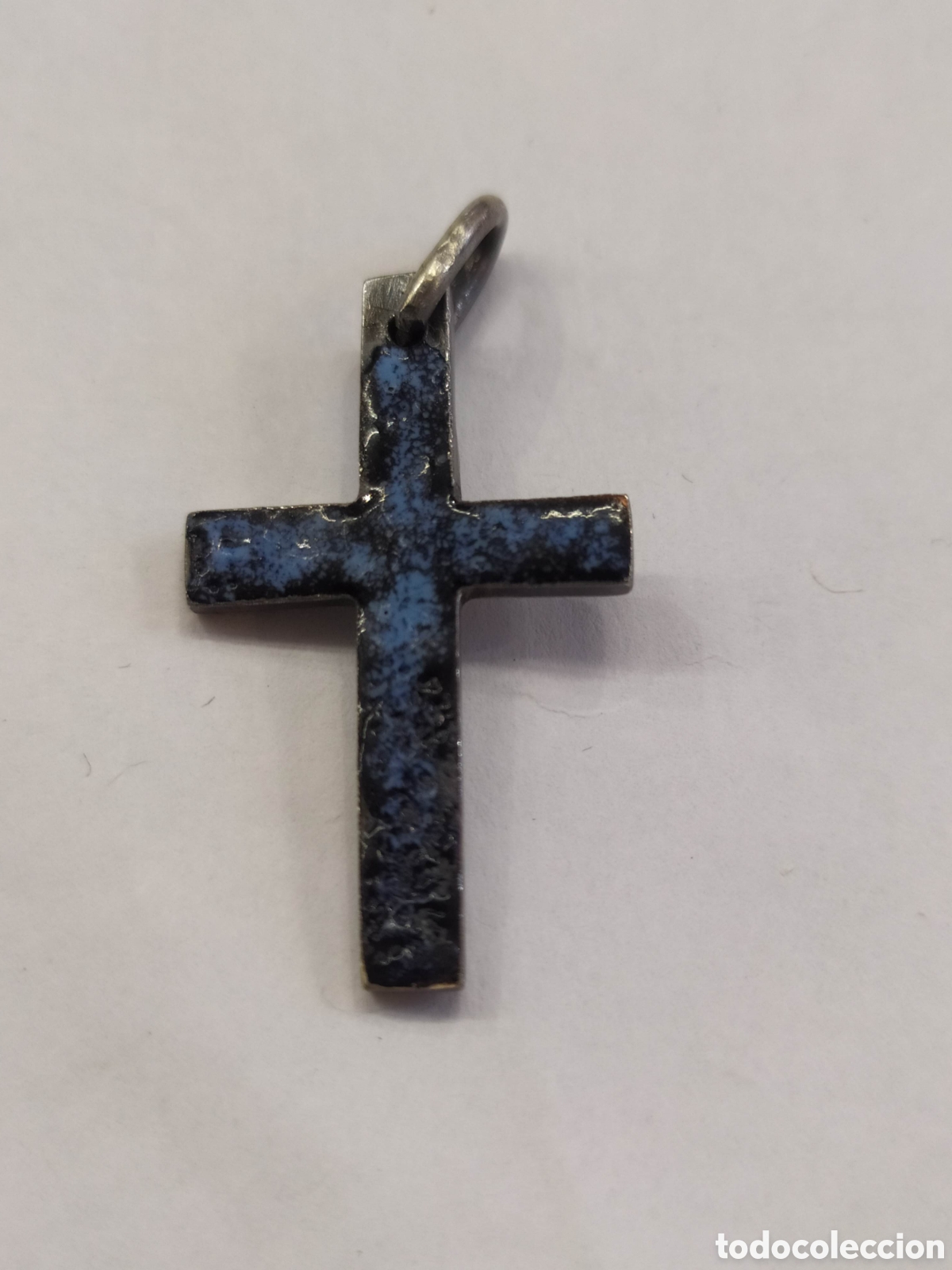 Antig&uuml;edades: Cruz de plata y esmalte. Vintage - Foto 2