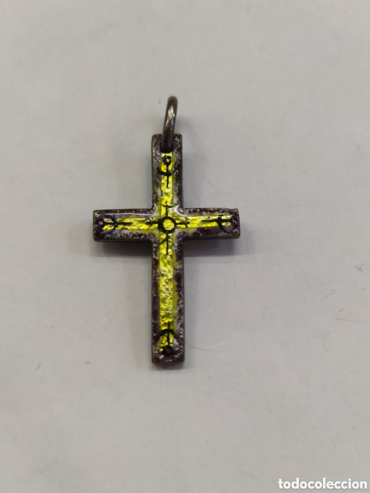 Antig&uuml;edades: Cruz de plata y esmalte. Vintage - Foto 1