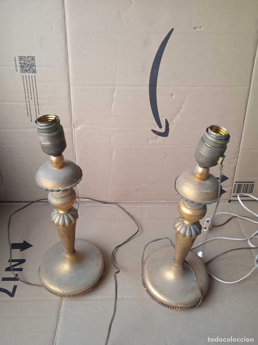 Antig&uuml;edades: Pareja de l&aacute;mparas de bronce antiguas - Foto 1