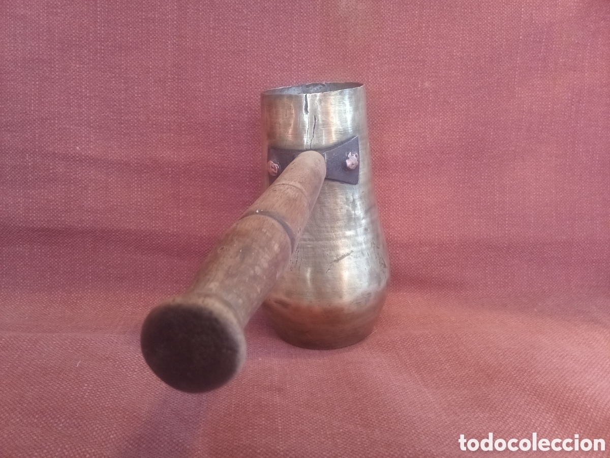 Antig&uuml;edades: CHOCOLATERA LATON - BRONCE - Foto 4