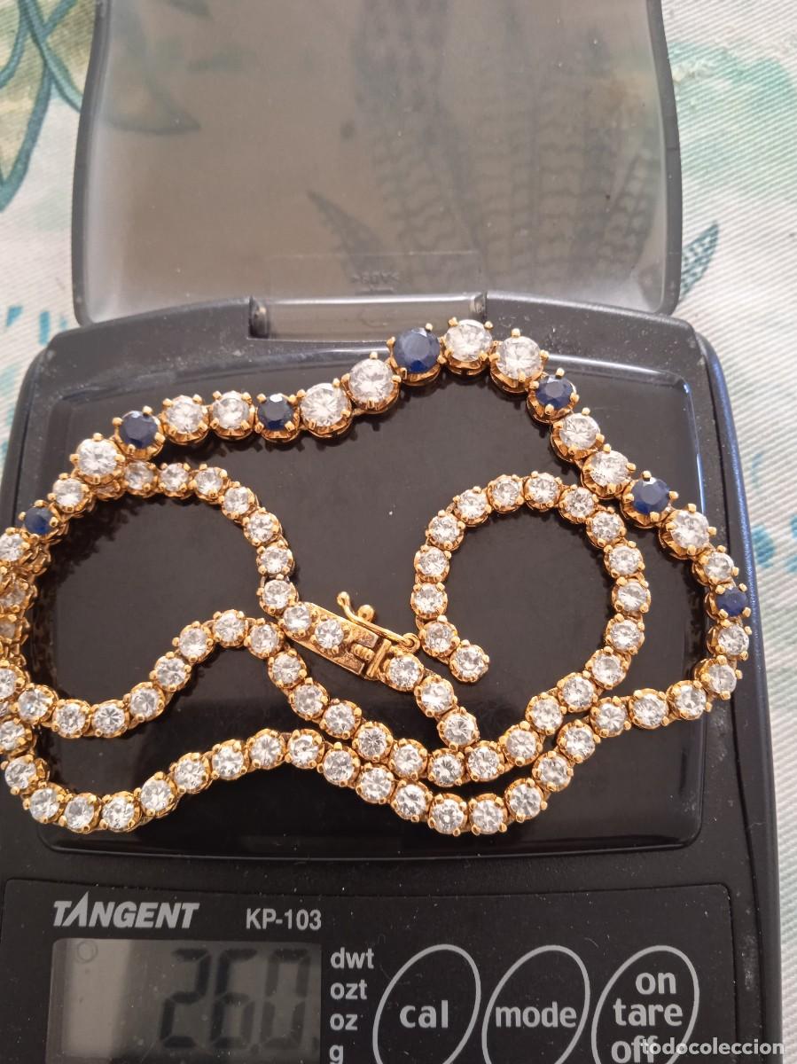 Antig&uuml;edades: Cadena de plata dorada marcada 925 - Foto 3
