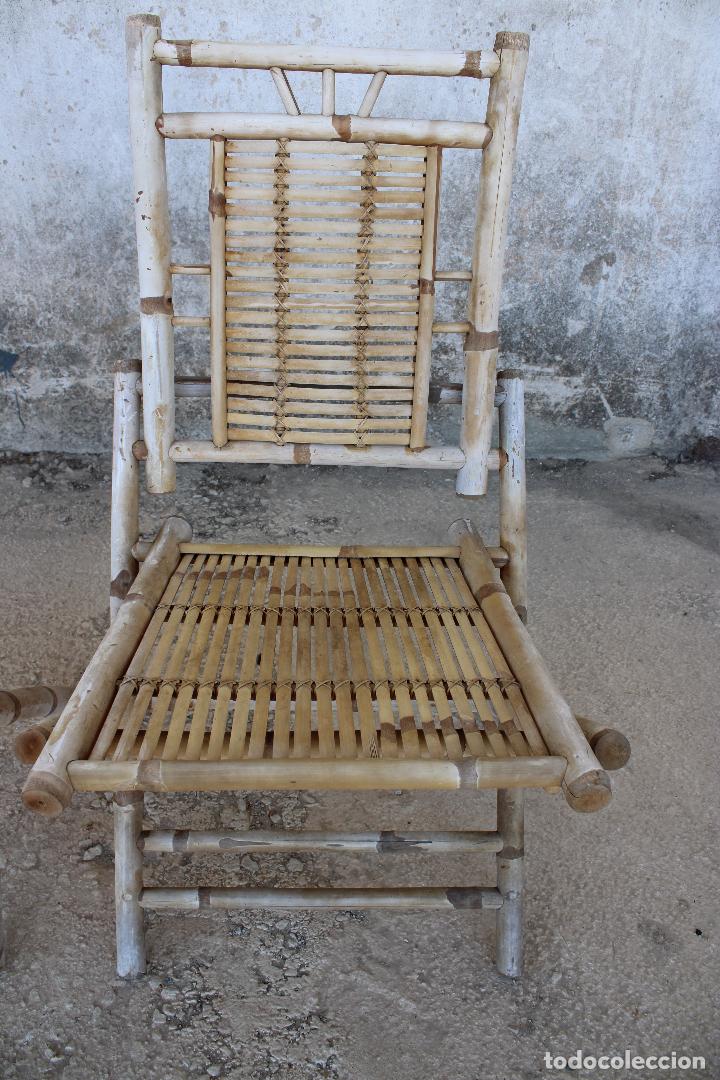 Antig&uuml;edades: 2 sillas plegables de bamb&uacute; - Foto 2