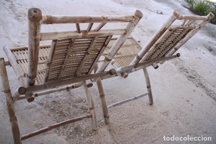 Antig&uuml;edades: 2 sillas plegables de bamb&uacute; - Foto 3