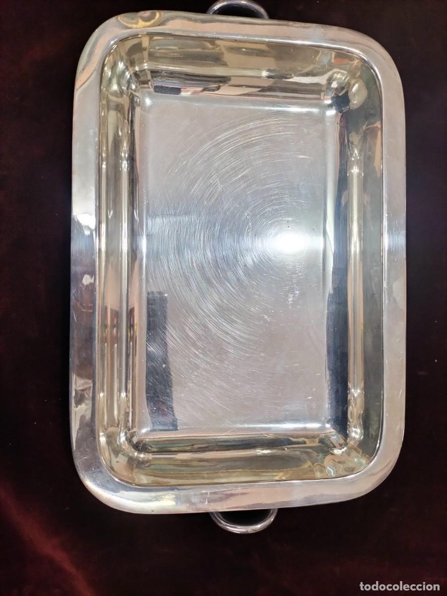 Antig&uuml;edades: Bandeja plateada con asa - Foto 1