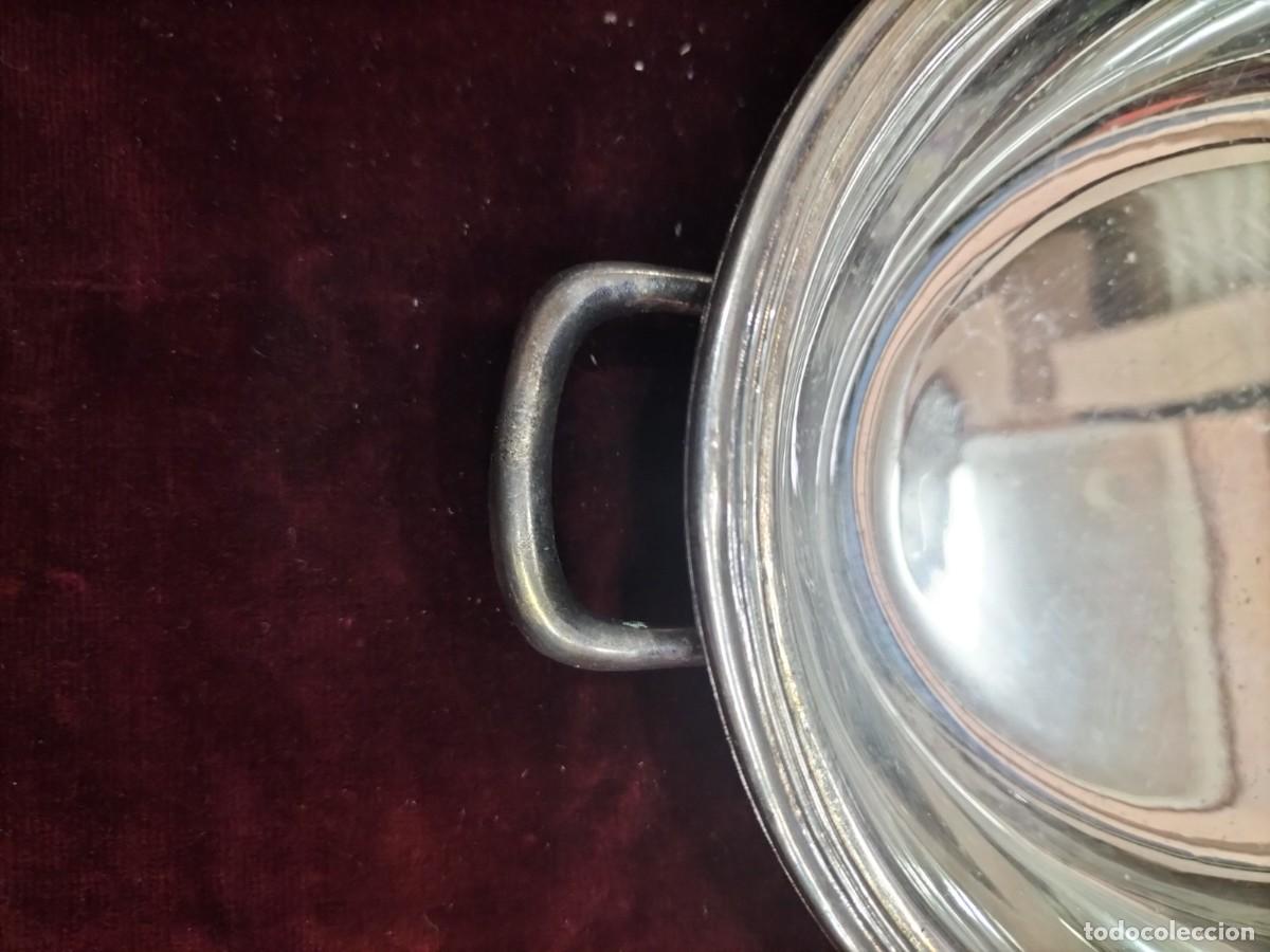 Antig&uuml;edades: Bandeja ovalada plateada con asas - Foto 3