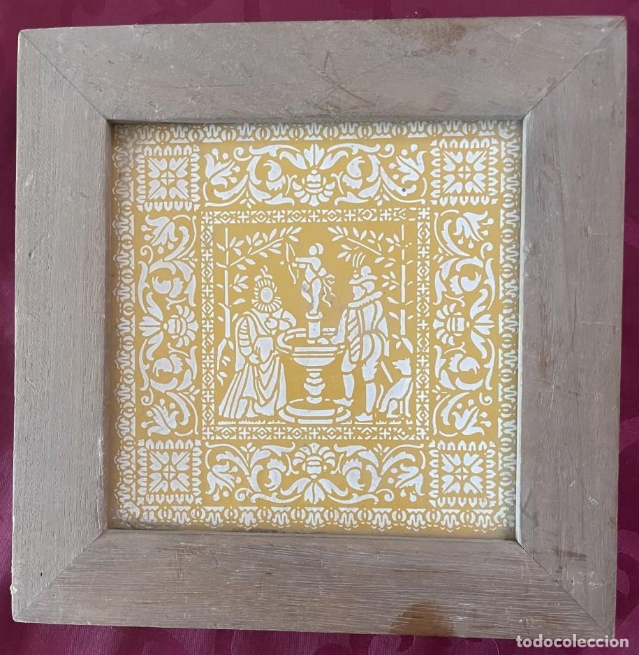 Antig&uuml;edades: Antiguo azulejo enmarcado - Foto 1