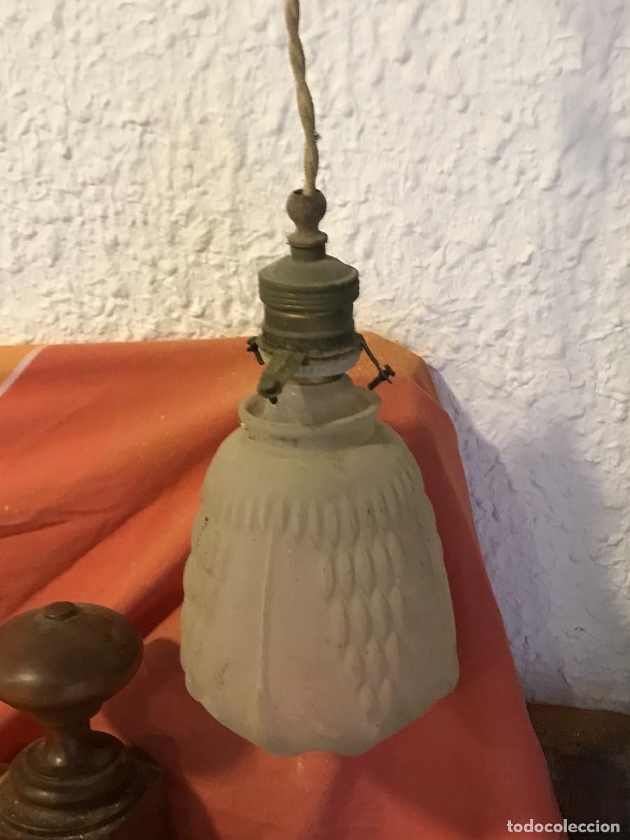 Antig&uuml;edades: LAMPARA CON TULIPA PRECIOSA - Foto 4