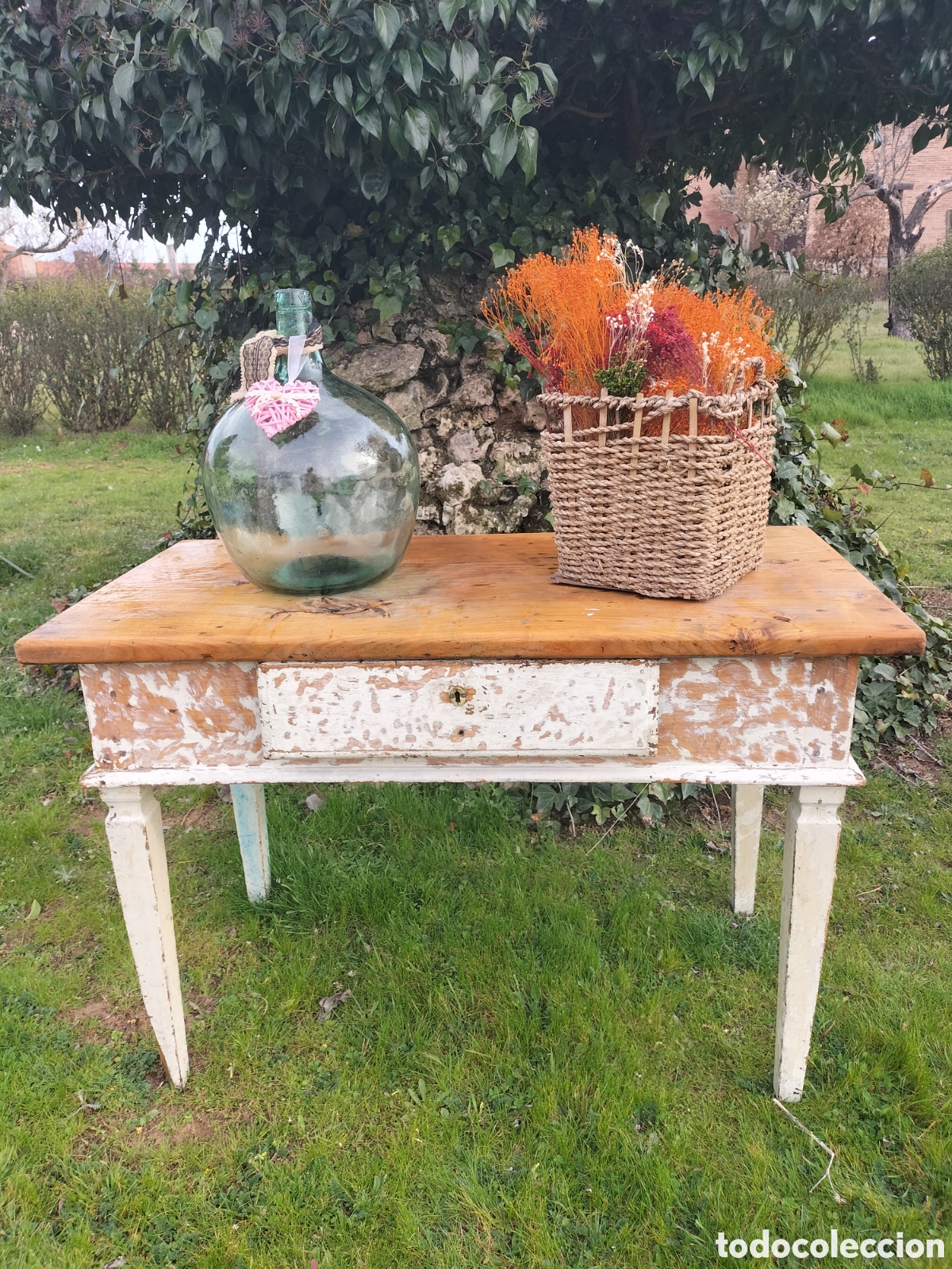 Antiques: Mesa tocinera antigua, ver descripci&oacute;n