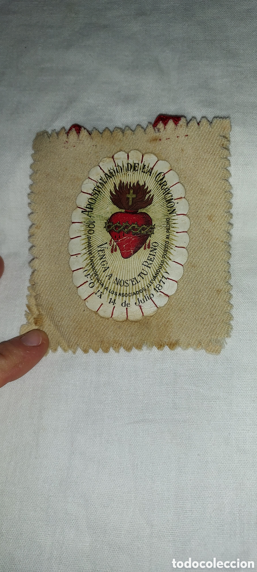 Antig&uuml;edades: ANTIGUO ESCAPULARIO SAGRADO CORAZON - Foto 3