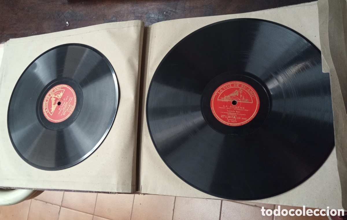 Antiques: &aacute;lbum antiguo lote de 7 discos para gram&oacute;fono (la voz de su amo) B.I.E.M.