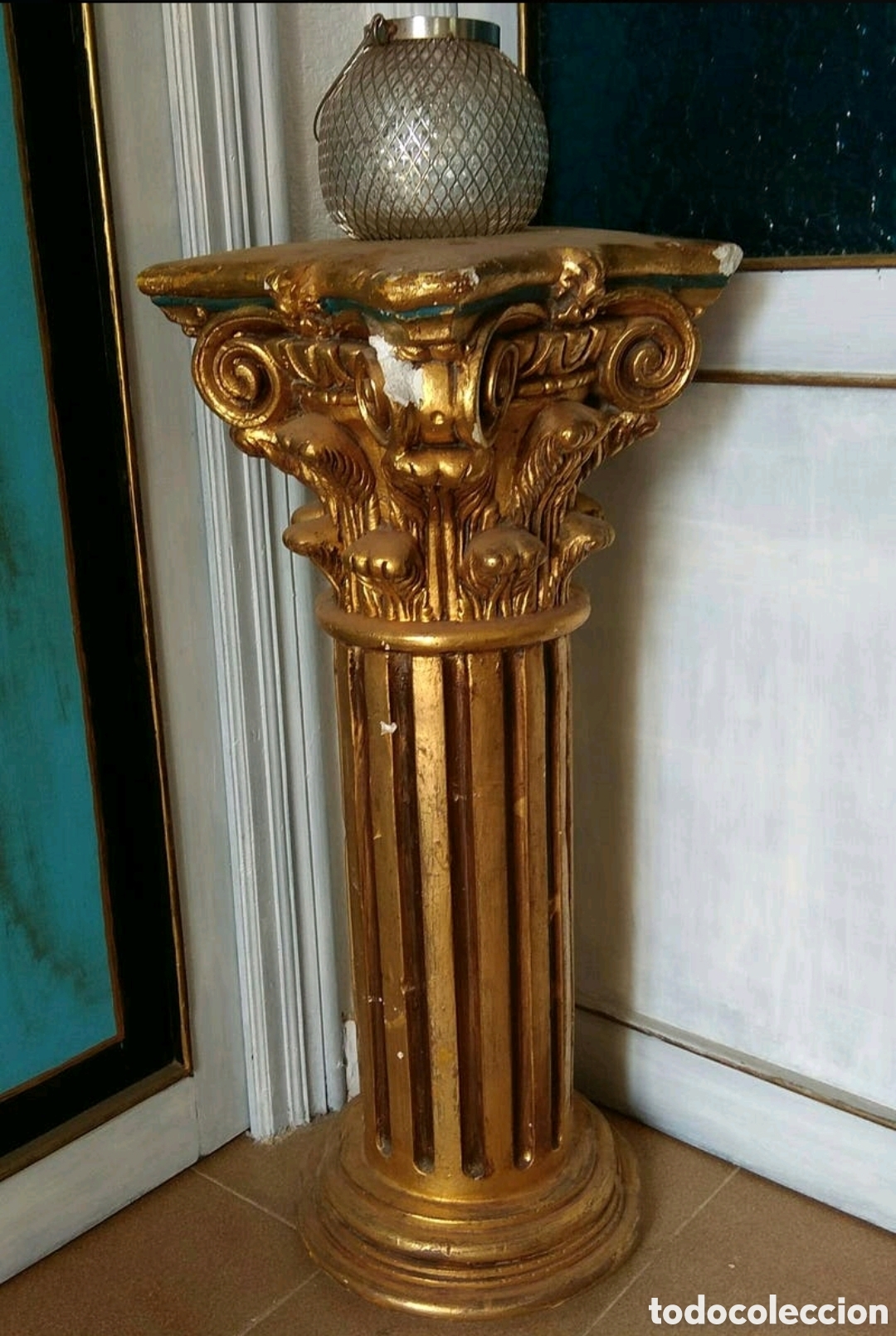 Antig&uuml;edades: COLUMNA CAPITEL DORADO - Foto 2