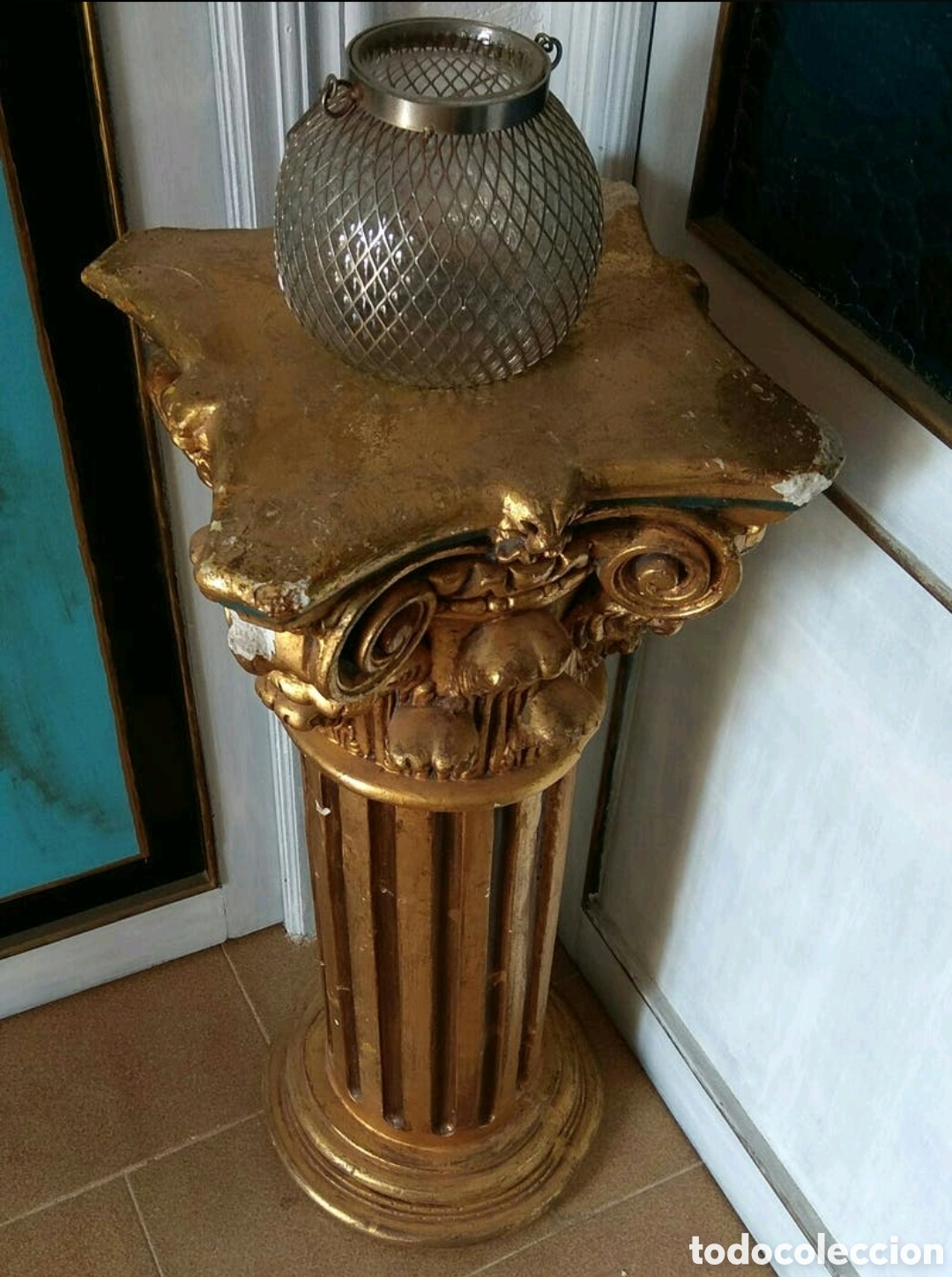Antig&uuml;edades: COLUMNA CAPITEL DORADO - Foto 3