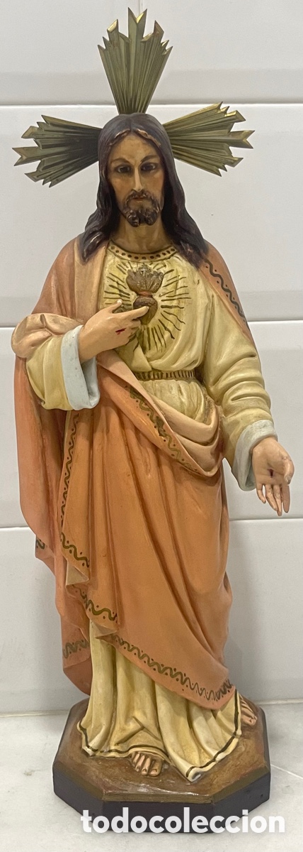 Antig&uuml;edades: ANTIGUO SAGRADO CORAZ&Oacute;N DE JES&Uacute;S DE OLOT - Foto 5