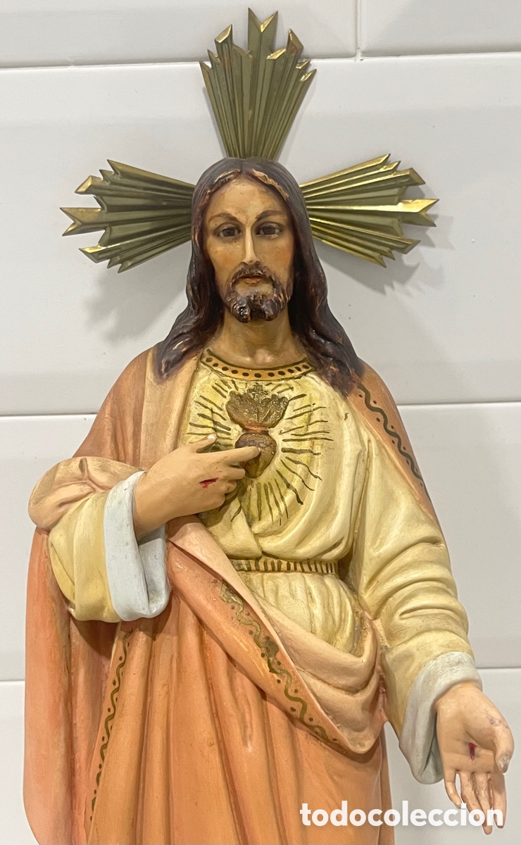 Antig&uuml;edades: ANTIGUO SAGRADO CORAZ&Oacute;N DE JES&Uacute;S DE OLOT - Foto 9