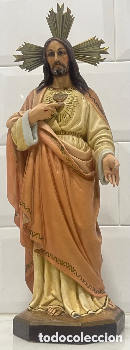Antig&uuml;edades: ANTIGUO SAGRADO CORAZ&Oacute;N DE JES&Uacute;S DE OLOT - Foto 1