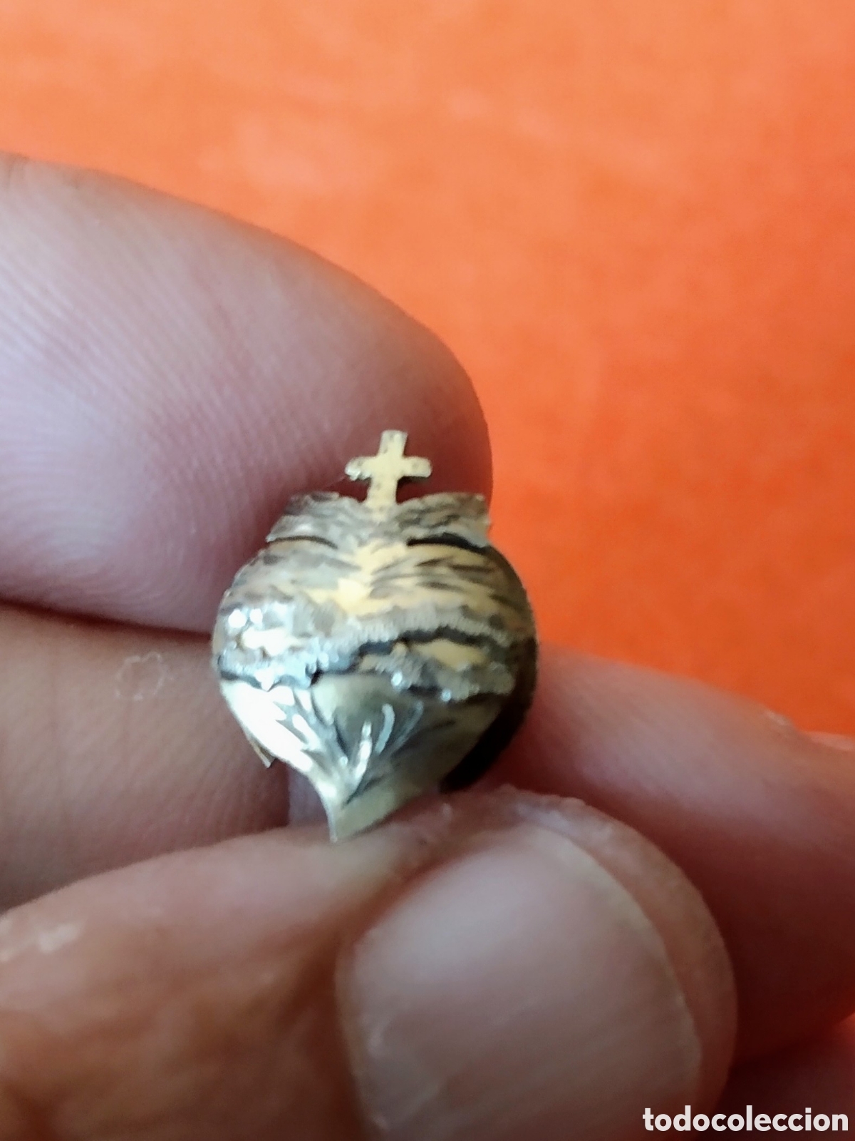 Antig&uuml;edades: ANTIGUO PIN SAGRADO CORAZ&Oacute;N - Foto 3