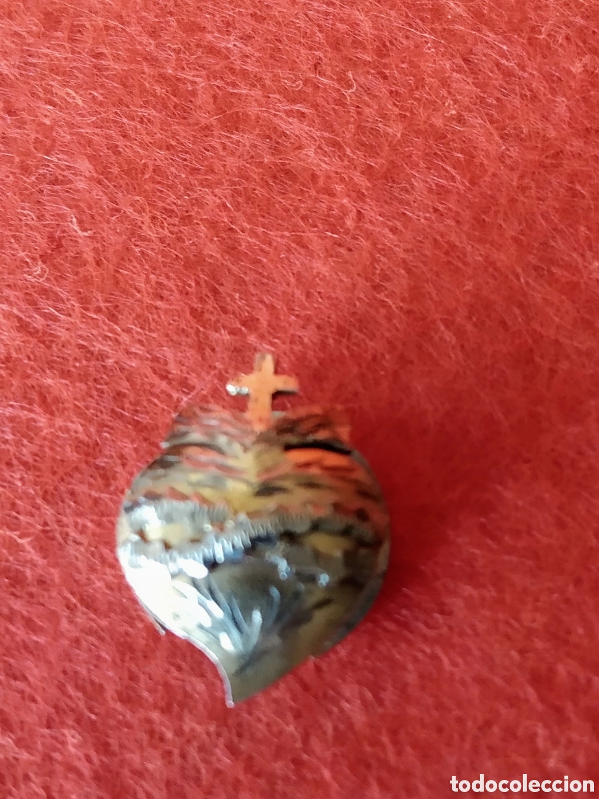 Antig&uuml;edades: ANTIGUO PIN SAGRADO CORAZ&Oacute;N - Foto 1