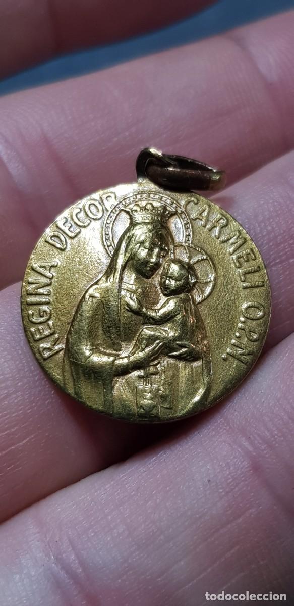 Antig&uuml;edades: Medalla religiosa Virgen del Carmelo - Foto 1