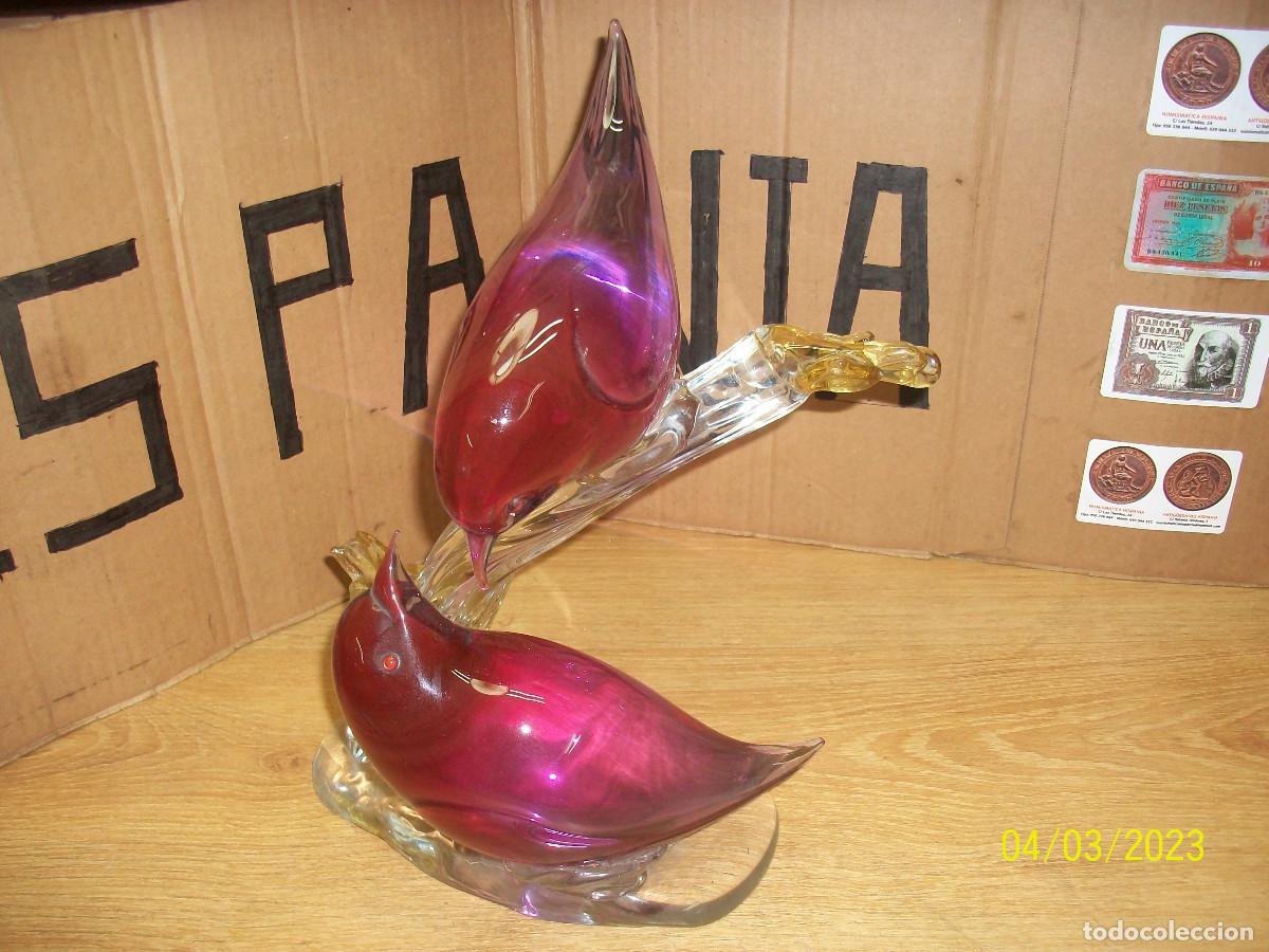 Antig&uuml;edades: PAREJA DE PAJAROS DE MURANO - Foto 3